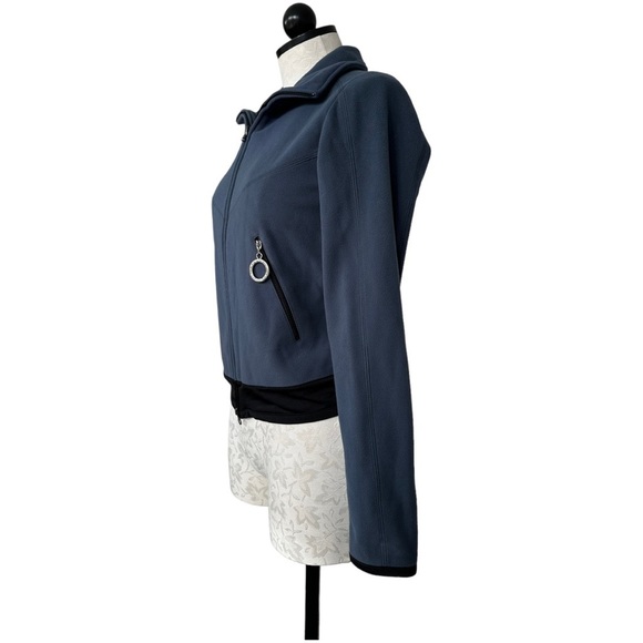 Erin Snow Fleece Full Zip Jacket Slate Blue Zip Pockets Size Small - Picture 4 of 11